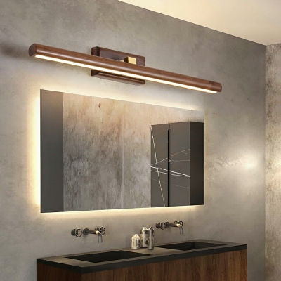 Postmodern Style Strip Wall Light Wooden Wall Lamp for Bathroom