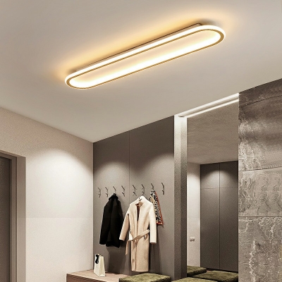 1 Light Flush Light Modern Rectangle Metal Flush Mount for Cloakroom