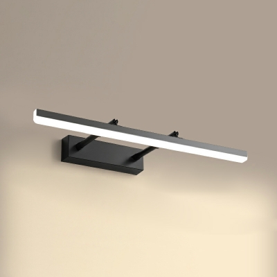 1-Light Vanity Strip Light Contemporary Style Linear Shape Metal Wall Mounted Lights