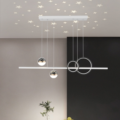 5-Light Island Lighting Contemporary Style Geometric Shape Metal Ceiling Lights