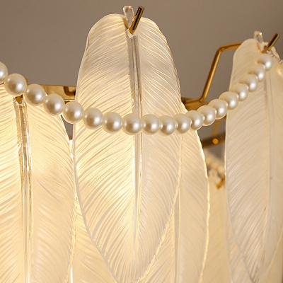 Glass Multi Pendant Light Traditional Hanging Chandelier for Living Room