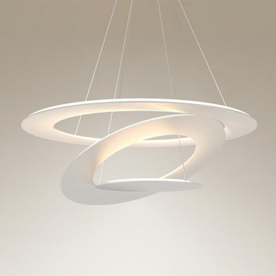 Modern Multi-Tier Chandelier Lamp White Chandelier Light for Living Room