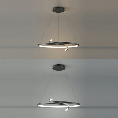 Modern Style Ring Chandelier Lamp Metal 1 Light Chandelier Light for Dining Room