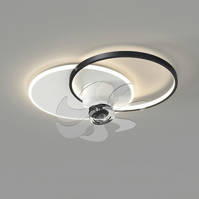 Simple Geometrical Flush Mount Ceiling Light Fixtures Acrylic Ceiling Mounted Fan Light