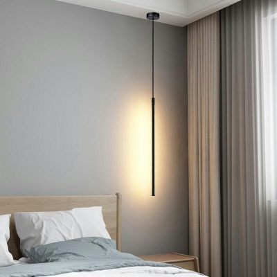 1-Light Pendant Lighting Contemporary Style Linear Shape Metal Hanging Lamps