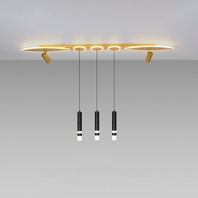 10-Light Island Ceiling Light Minimal Style Geometric Shape Metal Pendant Chandelier