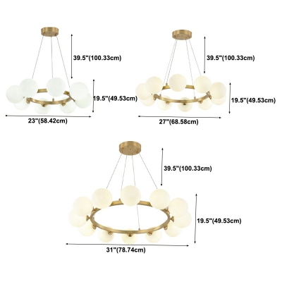 12-Light Hanging Chandelier Modern Style Globe Shape Metal Pendant Light Kit