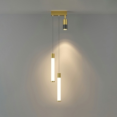 3-Light Pendant Lighting Minimalism Style Geometric Shape Metal Hanging Lamps