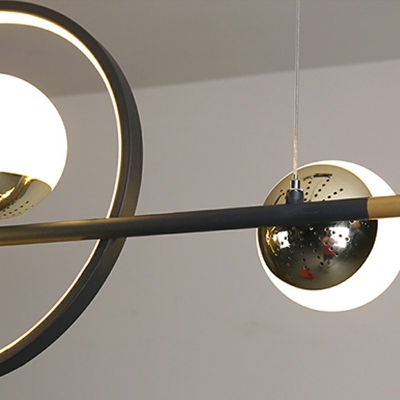 7-Light Island Pendants Industrial Style Ball Shape Metal Chandelier Lighting