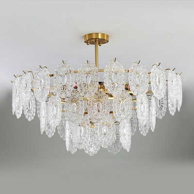 American Style Luxurious Chandelier Glass Wrought Copper Chandelier for Living Room