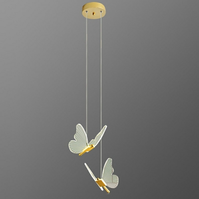 Contemporary Pendant Lighting Fixtures Butterfly Shape Suspension Pendant for Living Room