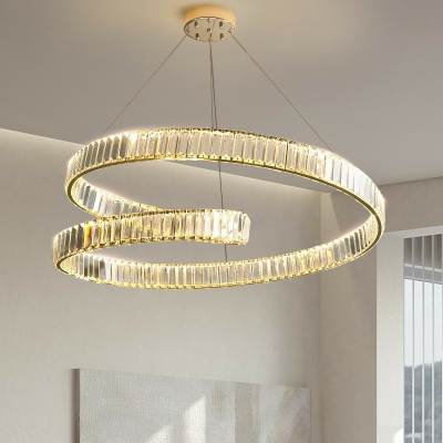 Contemporary Spiral Chandelier Lamp Crystal Chandelier Light for Dining Room