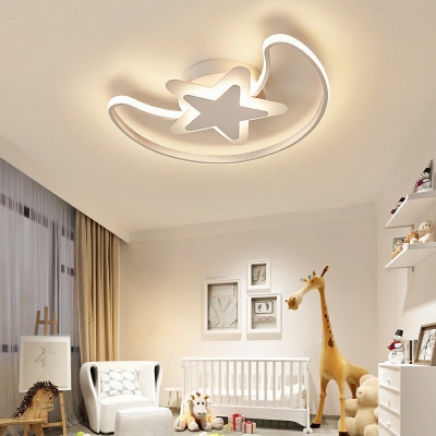 Kids Style Cartoon Star Ceiling Lamp Acrylic Bedroom Flushmount Ceiling Lamp