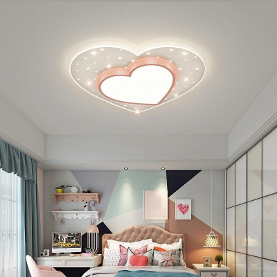 Kids Style Star/ Loving Heart Flush Mount Light Acrylic Ceiling Fixture