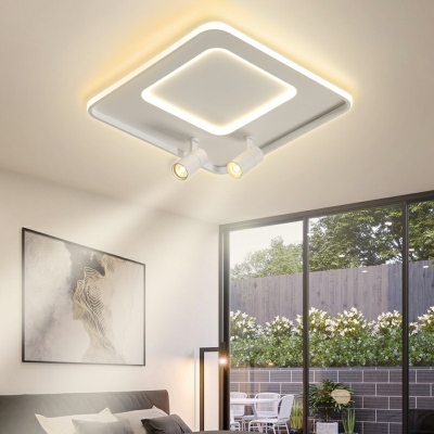 LED Iron Flushmount Lighting White Living Room Bedroom Dining Room Flush Mount Lighting Fixtures