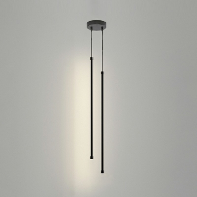 Modern Farmhouse Pendant Lighting Black Linear Shape led Hanging Ceiling Light