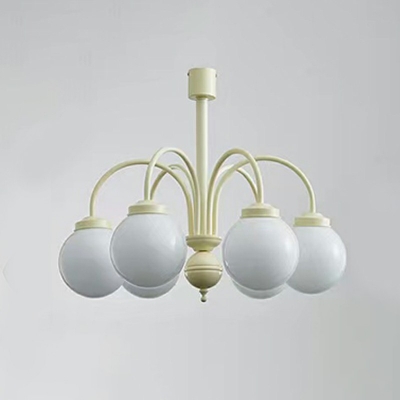 Modern Style Chandelier Lamp White Glass Globe Chandelier Light