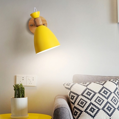 Modern Style Macaron Wall Lamp 1 Light Metal Wall Light for Bedroom