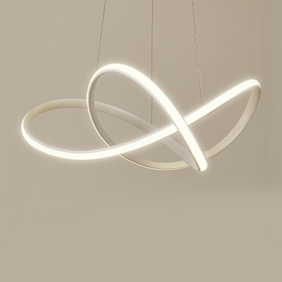 Modern White Chandelier Lamp Twisted Rubber Chandelier Light
