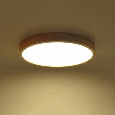 Nordic Minimalist Ceiling Lamp Wooden Round Ceiling Mounted Fixture