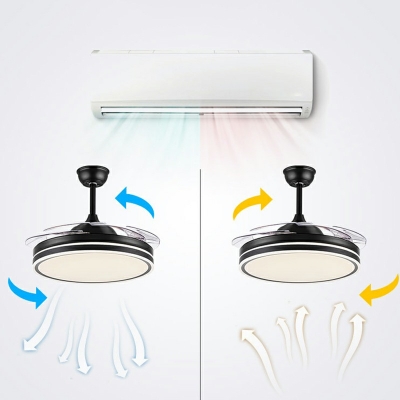 Semi-Flush Mount Ceiling Light Kid's Room Style Acrylic Semi Fan Flush Mount Light for Living Room