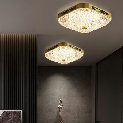 1-Light Ceiling Light Fixture Classic Style Geometric Shape Metal Flush Mount Chandelier