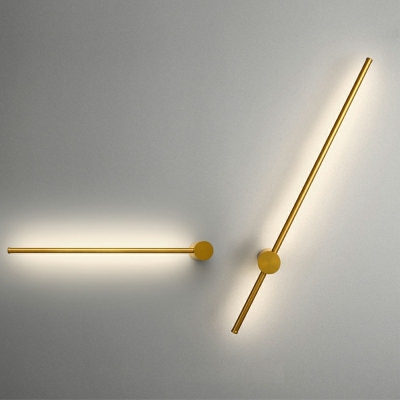 1-Light Sconce Lamp Minimalism Style Linear Shape Metal Wall Mounted Light