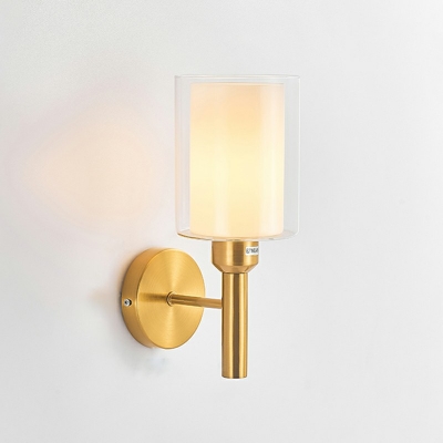 Bell Wall Light Fixtures Modern Style Glass 1-Light Sconce Light in Gold