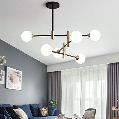 Contemporary Branches Chandelier Lamp Glass Shade Chandelier Light for Dining Room