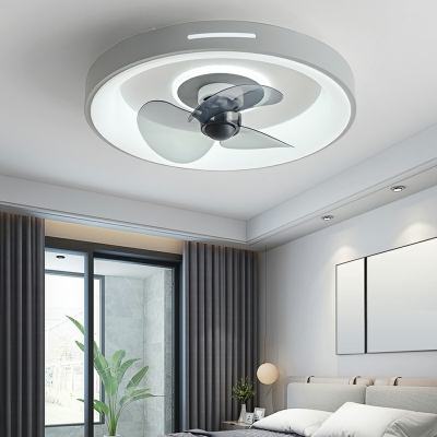 Contemporary Style Flush Mount Fan Lamps Acrylic Led Flush Mount for Bedroom Remote Control Stepless Dimming