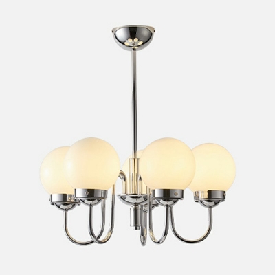 Globe Glass Shaped Chandelier Lighting Fixtures Modern Dining Room Lighting in Chrome