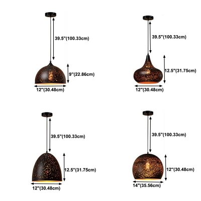 Industrial Style Weathered Iron Shade Single Pendant Lamp in 7 Designs for Choice