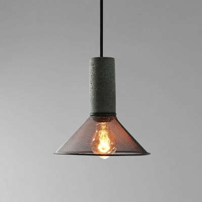 Modern Style Cup Hanging Lights Stone 1-Light Pendant Light Fixture in Grey