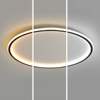 Round Shape Flush Ceiling Light Metal with Silicone Lampshade Flush Mount Lamp