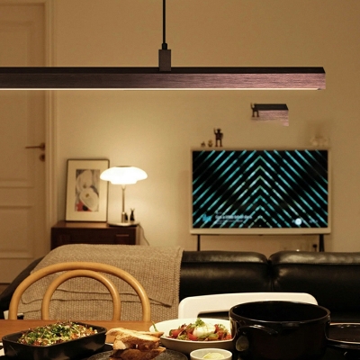 1-Light Island Lighting Contemporary Style Linear Shape Metal Ceiling Lights