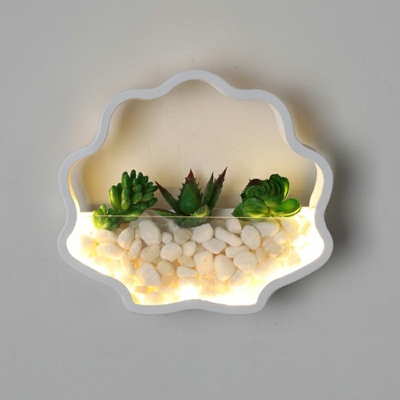 1-Light Sconce Lamp Minimalism Style Geometric Shape Metal Wall Mount Light