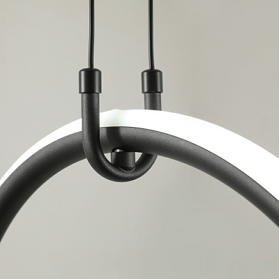 2-Light Island Lighting Contemporary Style Ring Shape Metal Ceiling Lights