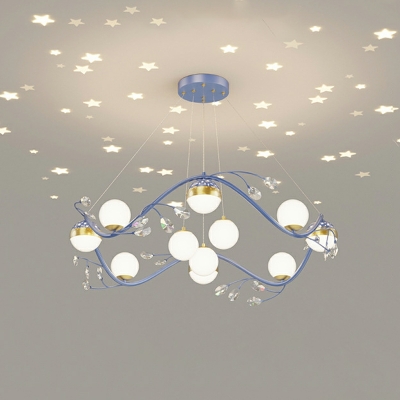 21 Lights Globe-Shaped Chandelier Light Fixture Modern Style Metal Chandelier Lighting Fixtures in Black