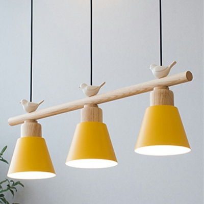 3-Light Island Pendants Modern Style Cone Shape Metal Chandelier Lighting