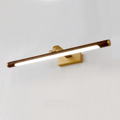 American Style Wall Light Wooden Wrought Copper Wall Sconces for Bathroom