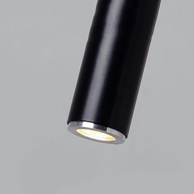 Black Tube Shape Pendant Lighting LED Metal Contemporary Down Light