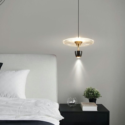 LED Flying Saucer Shape Pendant Light Iron and Acrylic Hanging Ceiling Lights