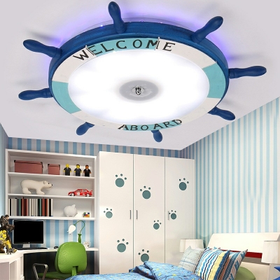 Modern Mediterranean Style Ceiling Light  Nordic Style Rudder Flushmount Light for Kid's Bedroom