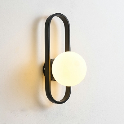 Modern Minimalist LED Wall Light Glass Shade Wall Sconce for Bedroom
