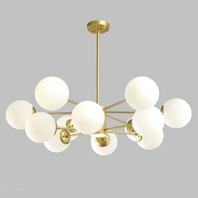 Modern Style Sputnik Chandelier Lamp White Glass Chandelier Light