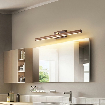 Postmodern Style Strip Wall Light Wooden Wall Lamp for Bathroom