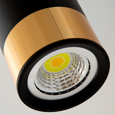 Tube Shape Pendant Light Fixture Metallic LED Down Lighting Pendant
