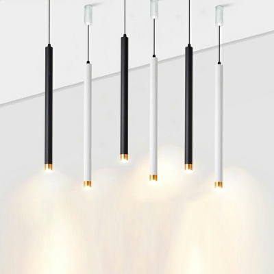 Tubular Pendant Light Fixtures Modern Style Metal 1-Light Down Lights