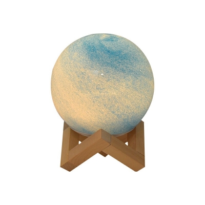 1-Light Table Lamp Contemporary Style Globe Shape Wood Nightstand Lamp