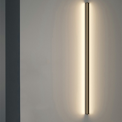 Black Linear Sconce Light Fixture LED Aluminum 1.6
